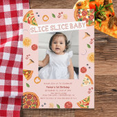 Modern Slice Slice Baby Pizza zum ersten Geburtsta Einladung