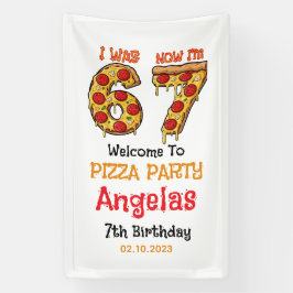 Modern Slice Slice Boy Six Seven Birthday Party Banner