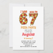 Modern Slice Slice Boy Six Seven Birthday Party Einladung (Vorderseite)