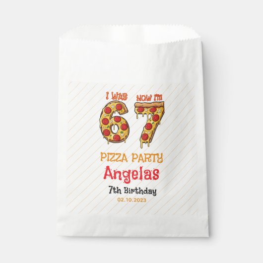 Modern Slice Slice Boy Six Seven Birthday Party Geschenktütchen (Vorderseite)