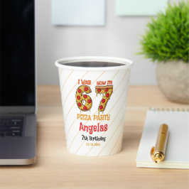 Modern Slice Slice Boy Six Seven Birthday Party Pappbecher