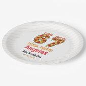 Modern Slice Slice Boy Six Seven Birthday Party Pappteller (Schrägansicht)