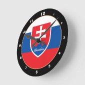 Modern Slovakia Flag & Slovakia Zuhause / design Runde Wanduhr (Winkel)