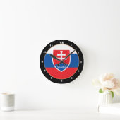 Modern Slovakia Flag & Slovakia Zuhause / design Runde Wanduhr (Zuhause)
