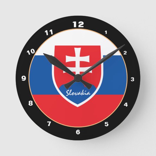 Modern Slovakia Flag & Slovakia Zuhause / design Runde Wanduhr (Vorderseite)