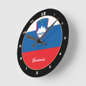 Modern Slovenien Flag & Slovenien Zuhause / design Runde Wanduhr (Winkel)