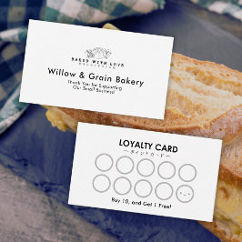 Modern Small Bakery Bread Logo Loyalty Reward Visitenkarte
