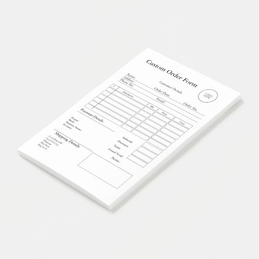 Modern Small Business custom order Sales Receipt Post-it Klebezettel (angewinkelt)