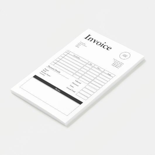 Modern Small Business Invoice Sales Receipt Post-it Klebezettel (angewinkelt)