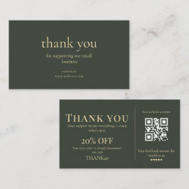 Modern Small Business Thank You Discount QR Card  Visitenkarte