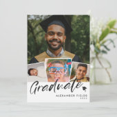 Modern Snapshot Collage Abschluss Einladung (Stehend Vorderseite)