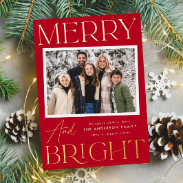Modern Snapshot - Merry and Bright Foto Folien Feiertagskarte