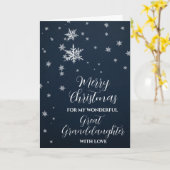 Modern Snow Great Enkeltochter Frohe Weihnachten Karte (Gelbe Blume)