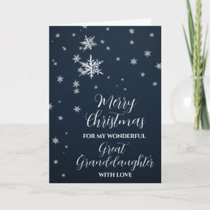 Modern Snow Great Enkeltochter Frohe Weihnachten Karte