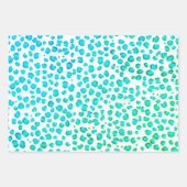 Modern Snow Leopard Blue Green Animal Print Geschenkpapier Set (Vorderseite 2)