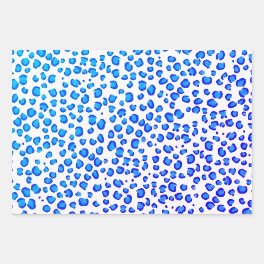 Modern Snow Leopard Blue Green Animal Print Geschenkpapier Set (Vorderseite)