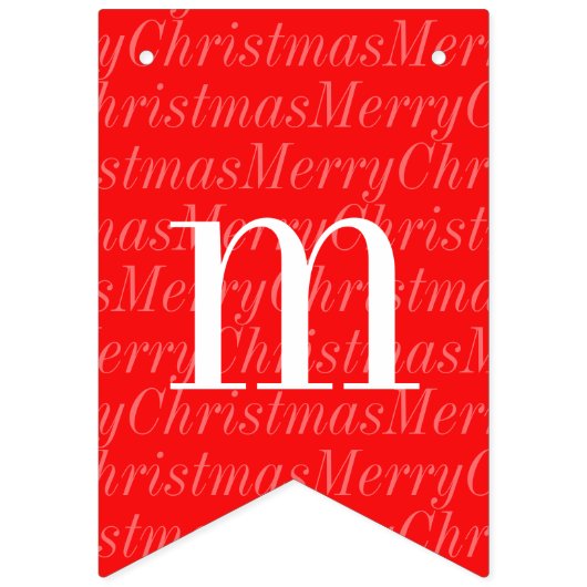 Modern snow Merry Christmas Wimpelkette (Zweite Fahne)