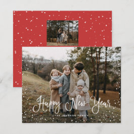 Modern Snow Script 2 Foto Feiertagskarte