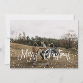 Modern Snow Script 2 Foto Feiertagskarte (Vorderseite)