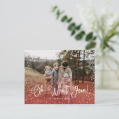 Modern Snow Script 2 Foto Feiertagskarte (Stehend Vorderseite)