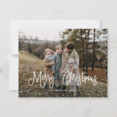 Modern Snow Script 2 Foto Feiertagskarte (Vorderseite)