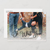 Modern Snow Script 2 Foto Feiertagspostkarte (Vorne/Hinten)