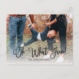 Modern Snow Script 2 Foto Feiertagspostkarte