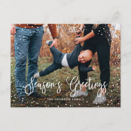 Modern Snow Script 2 Foto Feiertagspostkarte