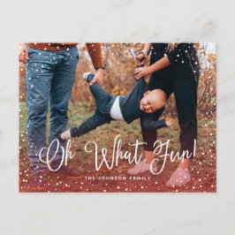 Modern Snow Script 2 Foto Feiertagspostkarte