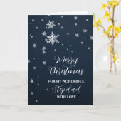 Modern Snow Stepdad Frohe Weihnachten Karte (Gelbe Blume)