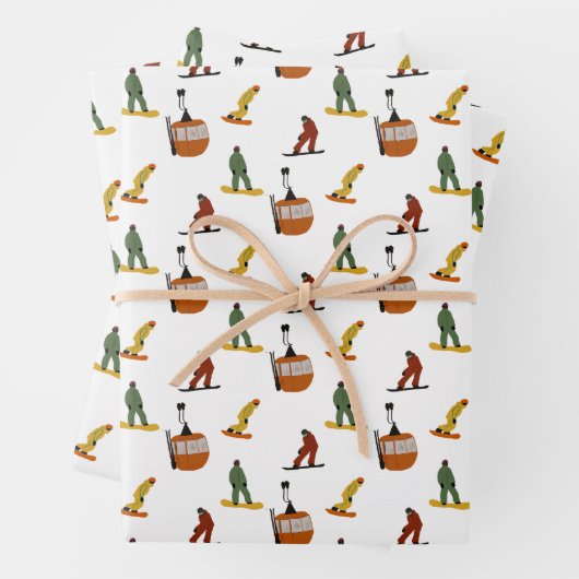 Modern Snowboard Snowboarden Geschenkpapier Set (Beispiel)