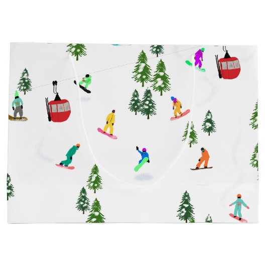 Modern Snowboarder Snowboarden Große Geschenktüte (Rückseite)