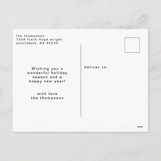 Modern Snowflake 4 Familienfotos Weihnachten 2023 (Rückseite)