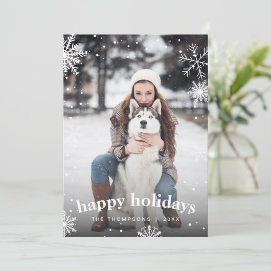 Modern Snowflake Familie Weihnachten 2024 Bild (Stehend Vorderseite)