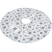 Modern Snowflake Muster Monogram Polyester Weihnachtsbaumdecke (Schrägansicht)