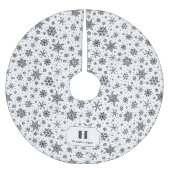 Modern Snowflake Muster Monogram Polyester Weihnachtsbaumdecke (Vorderseite)