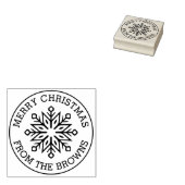 Modern snowflake name greeting Merry Christmas Gummistempel (Stempel)