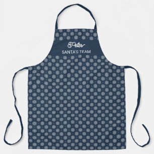 Modern Snowflake Pattern Mitternacht Blauer Weihna Schürze