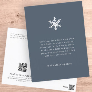 Modern Snowflake - Real Anwesen Business Feiertagspostkarte