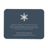 Modern Snowflake Real Anwesen Business Holiday Magnet (Horizontal)