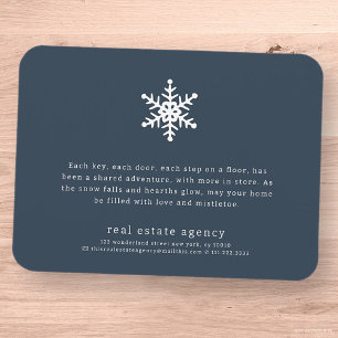 Modern Snowflake Real Anwesen Business Holiday Magnet