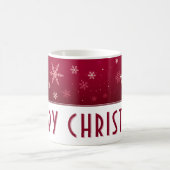 Modern Snowflake Red Pattern Frohe Weihnachten Kaffeetasse (Mittel)