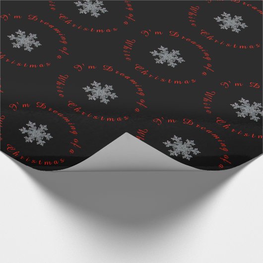 Modern Snowflake träume ich von weißen Weihnachten Geschenkpapier (Ecke)
