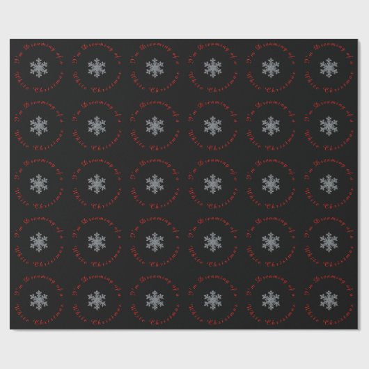 Modern Snowflake träume ich von weißen Weihnachten Geschenkpapier (Flach)
