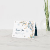 Modern Snowflake Winter Cold Oyutside Baby Shower Dankeskarte (Vorderseite)