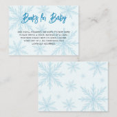 Modern Snowflakes Boy Baby Shower Book Request Begleitkarte (Vorne/Hinten)