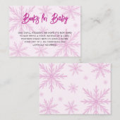 Modern Snowflakes Girl Baby Shower Book Request Begleitkarte (Vorne/Hinten)