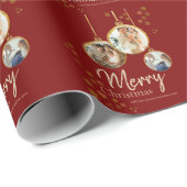 Modern Snowflakes Photo Merry Christmas Geschenkpapier (Rolleneckpunkt)