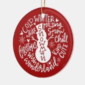 Modern Snowman Weihnachtstypografie Jingle Bells Keramik Ornament (Links)