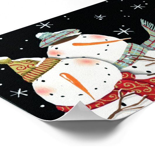 Modern Snowmen lächeln Poster (Ecke)